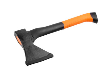 Ax with fiberglass handle isolated on white