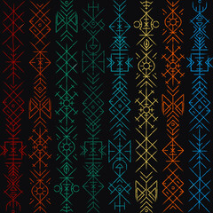 Viking sign seamless pattern. - obrazy, fototapety, plakaty