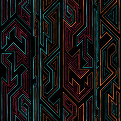 Vintage geometric seamless pattern. - 486139153
