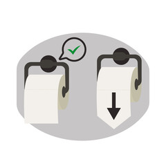 Realistic toilet paper mockup set, isolated, blank white rolls.