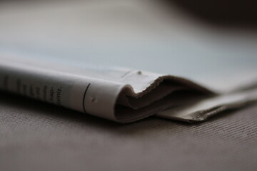 Close up of a newspaper on the table