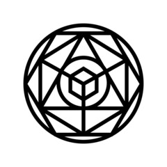 alchemy magic line icon vector. alchemy magic sign. isolated contour symbol black illustration