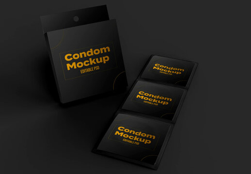 Three Condom Mockup