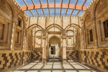 Fototapeta na wymiar Ceremonial Hall in Ishak Pasha palace near Dogubeyazit, Turkey