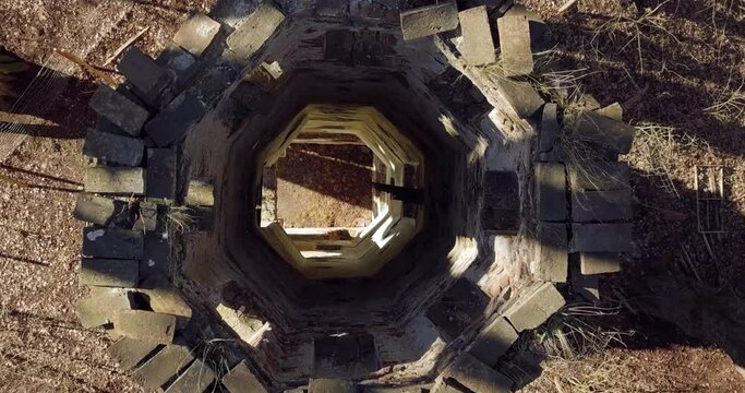 Flying above a curch ruin