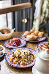 Pilaf Rice with Lamb and Chickpeas, Uzbek Plov