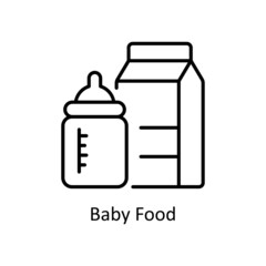 Baby Food vector Outline icon for web isolated on white background EPS 10 file