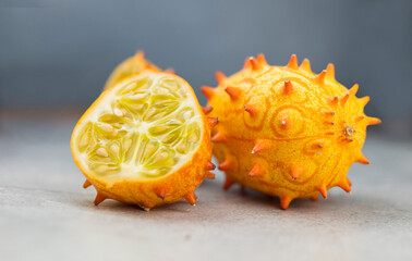 yellow fruit melon or cucumber african kiwano sweet
