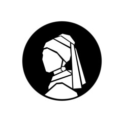 The Girl With A Pearl Earring icon vector.