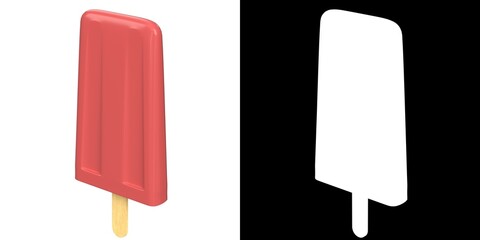 3D rendering illustration of a stylized ice lolly