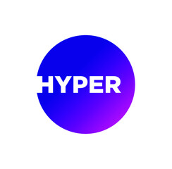 Hyper brand icon on colorful round.