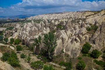 Fototapeta na wymiar Rock formations in Cappadocia, Turkey