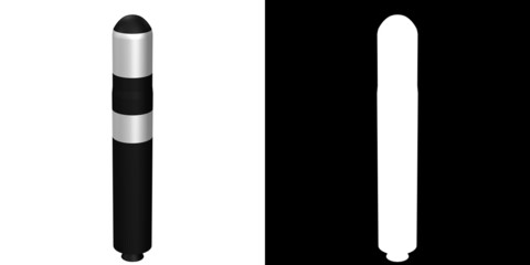 3D rendering illustration of a stylized trident d5 missile