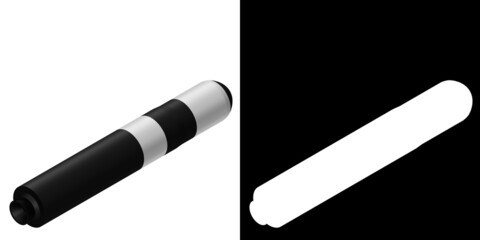 3D rendering illustration of a stylized trident d5 missile