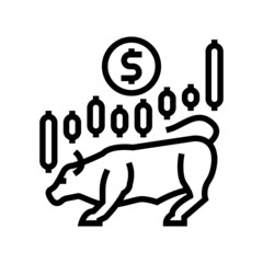 stock market line icon vector. stock market sign. isolated contour symbol black illustration