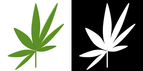 3D rendering illustration of a stylized weed symbol
