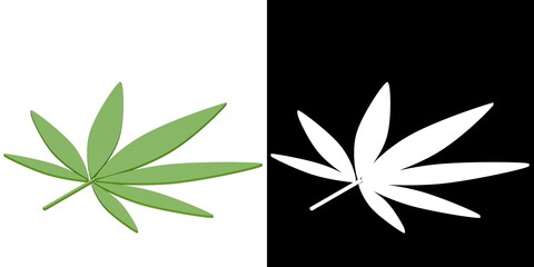 3D rendering illustration of a stylized weed symbol
