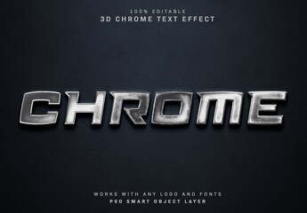 Chrome Metal Text Effect Mockup