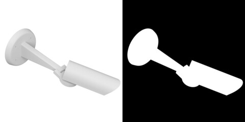 3D rendering illustration of a surveillance camera