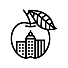 nyc big apple line icon vector. nyc big apple sign. isolated contour symbol black illustration