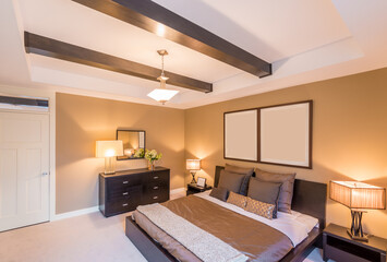 Beautiful and modern home and hotel bedroom interior design.