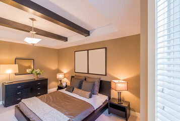 Beautiful and modern home and hotel bedroom interior design.