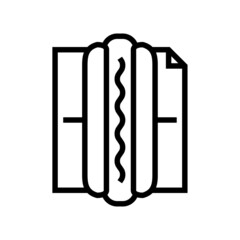 hot dog street food line icon vector. hot dog street food sign. isolated contour symbol black illustration
