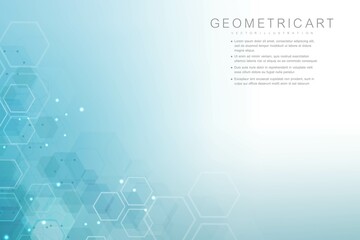 Hexagonal abstract background. Big Data Visualization. Global network connection. Medical, technology, science background. Vector illustration