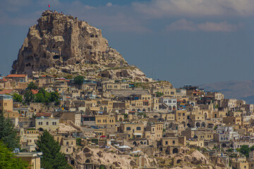 Obraz premium View od Uchisar rock castle in Cappadocia, Turkey