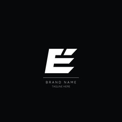 Minimal style white and black color letter E initial based logo.