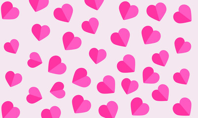 seamless pattern with pink hearts