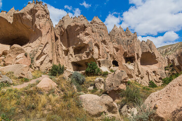 Fototapeta na wymiar Cave houses in Zelve, Cappadocia, Turkey
