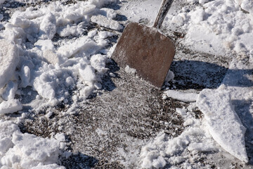 Ice Chopper Surrounded by Snow