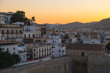 Fototapeta na wymiar View of the city of Ibiza in the Balearic Islands, Spain. 