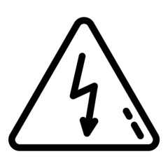 High Voltage Caution Flat Icon Isolated On White Background