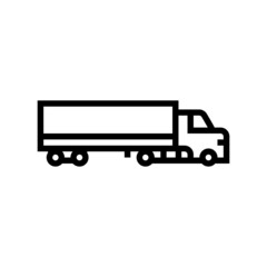cargo truck line icon vector. cargo truck sign. isolated contour symbol black illustration