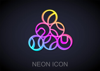 Glowing neon line Baseball ball icon isolated on black background. Vector