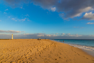Fuerteventura island, view of the beach in Morro Jable 