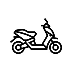 scooter transport line icon vector. scooter transport sign. isolated contour symbol black illustration