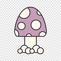 Fototapeta premium Cartoon mushroom isolated on background. Mushroom Illustration Icon. Mushroom vector icon in cartoon style