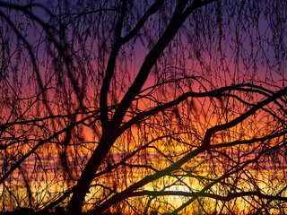 Multicolored twilight sky.
