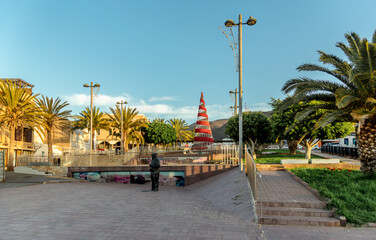 Obraz premium Decorative Christmas tree in the city square in Morro Jable, Las Palmas, Spain