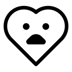 Naklejka premium Heart Shape Emoji Flat Icon Isolated On White Background