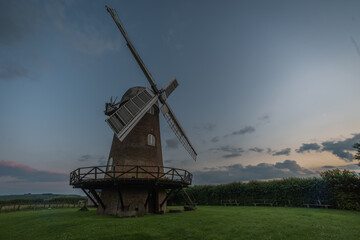 old windmill at sunset wiltshire