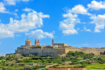 Fototapeta na wymiar The Medieval Walled City of Mdina in Malta