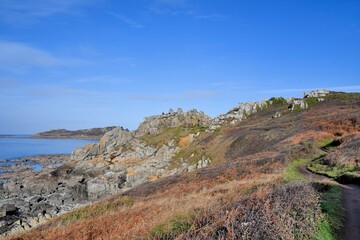 Rocks at seaside in Brittany France