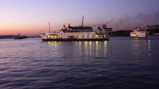Sunset in the shib and Bosphorus, Kadıkoy Istanbul 2021
