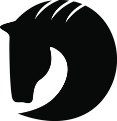 Horse silhouette letter D vector