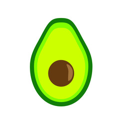  cut avocado isolated on white background