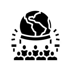 ecology protest glyph icon vector. ecology protest sign. isolated contour symbol black illustration